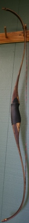 Bolivian rosewood/bacote riser with brown glass/bacote limbs and micarta/wood tips