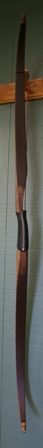 Bolivian rosewood/bacote riser with brown glass/bacote limbs and micarta/wood tips