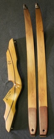 Osage riser with canary/belly and osage/back limbs and deer antler tips