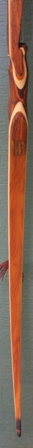 Cocobolo/bacote flare riser with yew veneers and bamboo core with micarta tips