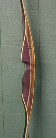 zebra/purple heart riser with dark stained bamboo limbs